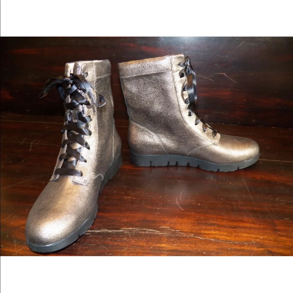 New Womens TSUBO Emilee Bronze Leather Combat Boot